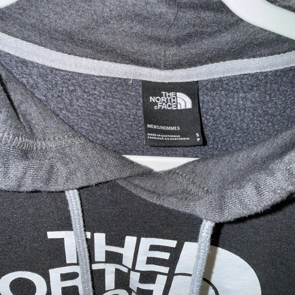 The North Face Men's Grey/White Hoodie With Logo size Small